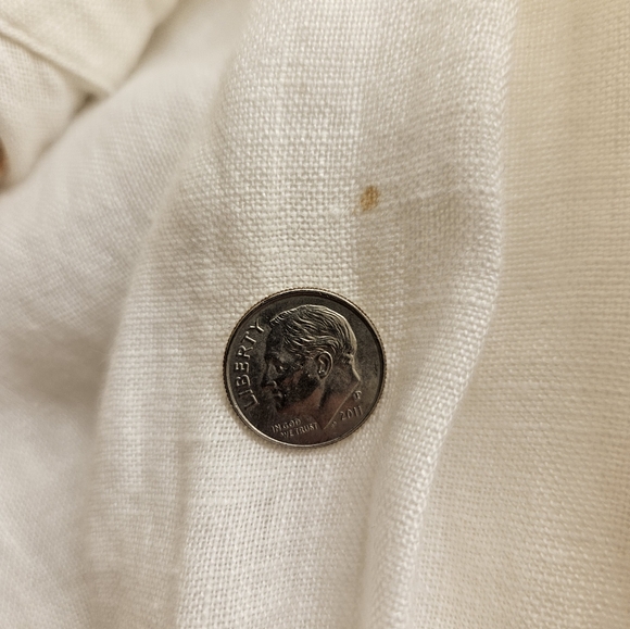 NWT - Linen Coldwater Creek White Camp Button Down Shirt - Size XL - Picture 7 of 7